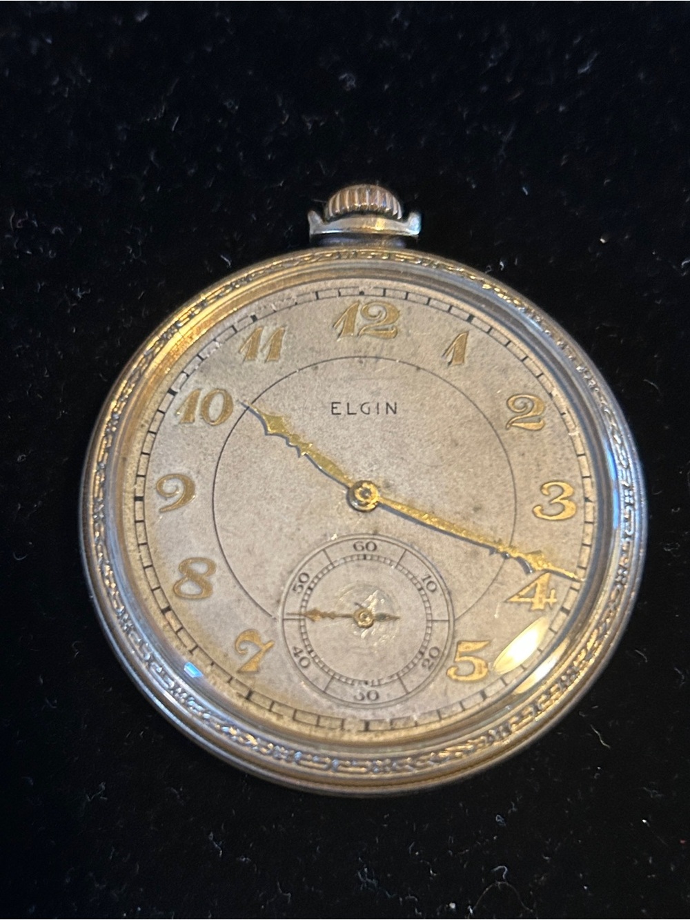 Vintage 1930s Elgin 17 Jewel Pocket Watch Working 10k Rolled Gold Plate